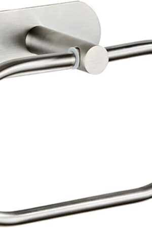 Besteffie Self Adhesive Towel Ring for Bathroom Stainless Steel Adhesive Hand Towel Holder No Drilling Modern Hand Towel Hanger Stick on Wall Brushed Nickel