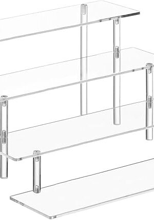 4 Tier Acrylic Perfume Organizer Stand, Clear Display Risers for Perfume, Cologne, Cosmetic, Skincare, Funko POP, Dessert Display, Cupcake Stand Holder