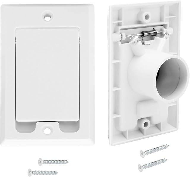 Central Vacuum Square Door Low Volt Inlet Wall Plate for Nutone Beam VacuFlow Electrolux Central Vac Systems -Inlet Valve Plate Fits Central Vacuum Accessories (2 Pack - No Electrical Inlet Connector)