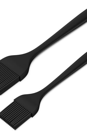 DE LINKAGE Silicone Basting Pastry Brush, Heat Resistant Cooking Brush for Oil and Sauce. BPA Free and Dishwasher Safe (2 Pcs).