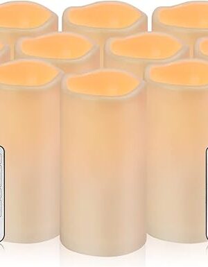 Waterproof Flameless Candles with Remote, Outdoor Indoor Battery Operated Candles(D3 x H 6"),12Pcs Led Fake Candles for Party Home Decor