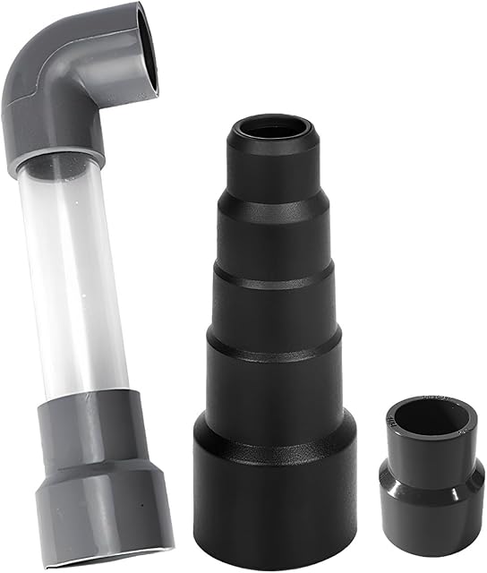 Wet Vac Attachment Drain Line Vacuum Adapter Kit to Unclog and Evacuate A/C HVAC Drain Lines, Universal Ac Drain Line Cleaner Tool Vacuum Hose To PVC Pipe DN25 1“ Adapter (Dark Grey)