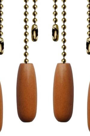 4 Pack Ceiling Fan Pull Chains 12-inch Beaded Ball Chains Wooden Decorative Pendant Extension Chains for Ceiling Light Lamp Fan Chain(Bronze)