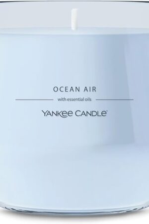 Yankee Candle Studio Scented Candle with up to 50 Hour Burn Time, Premium Plant Wax Blend for Consistent Burn, 10 oz Jar Candle with Room Filling Fragrance, Ocean Air