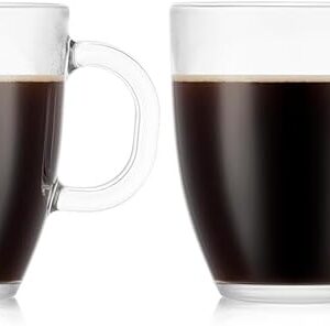 Bodum 12oz Bistro Coffee Mug Single-Wall Tempered Glass, 2 Pack, Clear