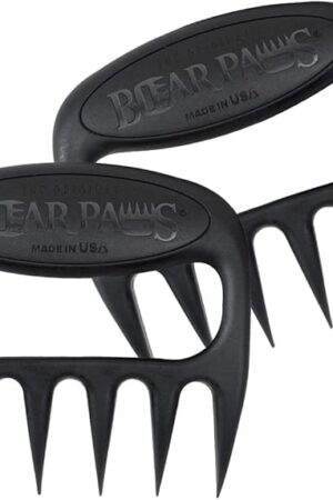 Bear Paws Meat Claws - The Original Meat Shredder Claws for Pulled Pork, USA Made - Easily Lift, Shred, Pull and Serve Pork, Chicken, Brisket and Turkey - Gift for Dad on Father's Day! (Black)