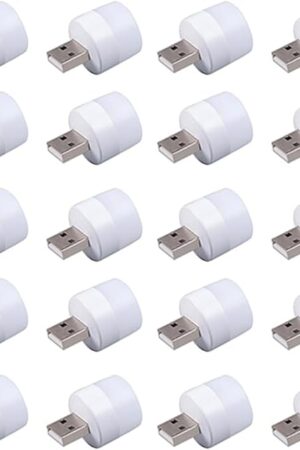 20 Pieces Mini USB Night Light, USB LED Light, Energy Saving Light 2 Colors of Light, 10Pcs of Each Color (White, Warm) (Suitable Adapter 5V 1A)