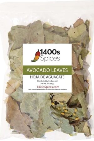 2oz Avocado Leaves Dried, Hojas de Aguacate Seca, Leaf Tea by 1400s Spices