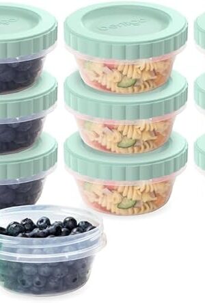 Bentgo Prep - 20 Piece 8 oz Leak-Proof Deli Containers with Lids, Food Storage for Meal Prep, Airtight, Twist-Top, Reusable, BPA-Free, Stackable, Microwave, Freezer, & Dishwasher Safe (Honeydew)