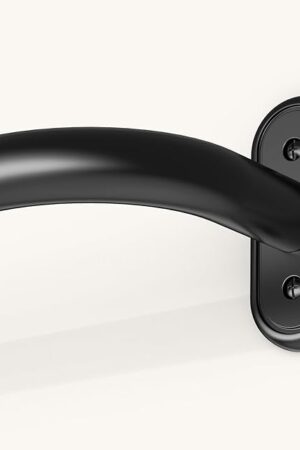 Wrap Around Curtain Rods Black, Blackout Heavy Duty Curtain Pole for Windows 48 to 84 Inch, 1" Decorative Room Darkening Curved Modern Drapery Rod (Matte Black/Unique Design/All Matel)