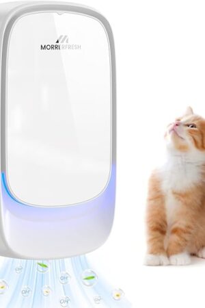 Cat Litter Deodorizer – 99% Odor Eliminator for Strong Pet Odors, Plug In Negative Ion Air Purifier for Litter Box, Home, Kitchen, Bathroom, Ozone-Free & Quiet Portable