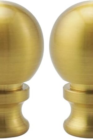 2 Pieces Lamp Finials, Antique Brass Finial for Lamps, Lamp Shade Nut Screw Cap, Metal Knob Topper Finial, for Decorative Replacement DIY Table or Floor Light Lampshade Holder Harp Adapter