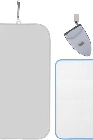 WAYUTO Over Door Garment Steamer Travel Mat 22 x 47 inches with Hook, Ironing Glove & Scorch Mesh Ironing Press Pad