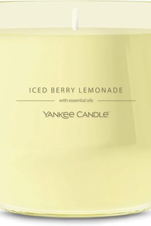 Yankee Candle Studio Scented Candle with up to 50 Hour Burn Time, Premium Plant Wax Blend for Consistent Burn, 10 oz Jar Candle with Room Filling Fragrance, Iced Berry Lemonade