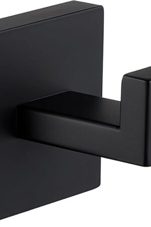 Angle Simple Towel Hook Matte Black, SUS 304 Stainless Steel Coat Robe Hook, Bathroom Hand Towel Hanger for Wall