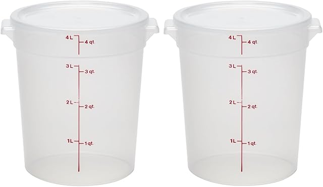 Cambro Food Storage Containers with Lids (BPA-Free) - 4 Quart Food Storage Container (2 Pack)