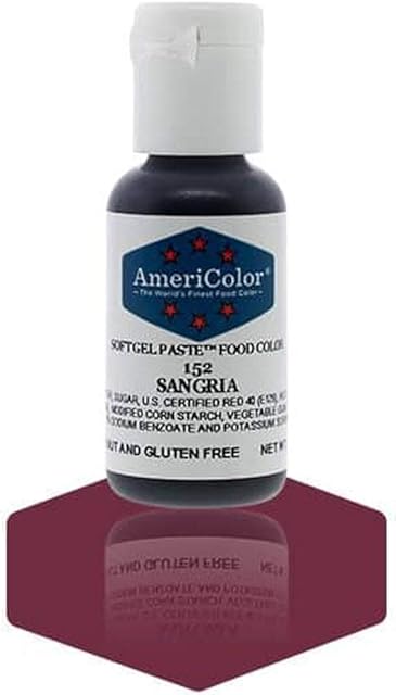 AmeriColor, Sangria, 0.75 Ounce Bottle, Soft Gel Paste Food Color