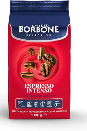 Caffe Borbone Whole Bean Coffee, Medium Roast Robusta Blend, Espresso Intenso, Strong and Creamy Italian Coffee, 2.2 lb Bag