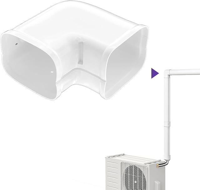 3'' Width Flat Elbow, Mini-Split Line Set Cover Accessories for Mini Split AC & Central AC