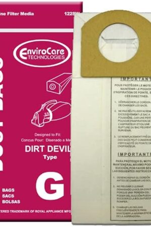 EnviroCare Replacement Vacuum Cleaner Dust Bags made to fit Royal Dirt Devil Type G Hand Vacuums 3 Pack