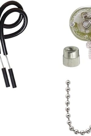 Ceiling Fan Light Pull Chain Switch, Replacement for Hunter Hampton Bay Harbor Breeze Ceiling Fans, ZING Ear On/Off Light Control Switch (2, ZE-109 Nickel)