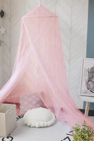 Eimilaly Bed Canopy Mosquito Net, Bed Canopy for Girls Room Decor - Insect Protection Hanging Canopy for Adults, Babies, Outdoor Camping, Pink/Single Door
