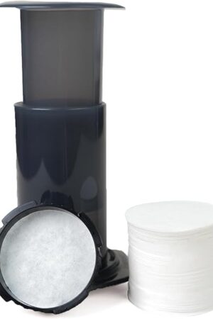 500-Count Replacement Paper Filters - Round Disposable Coffee Filters Paper Compatible with Aeropress Coffee Makers for Brewing Tea and Coffee