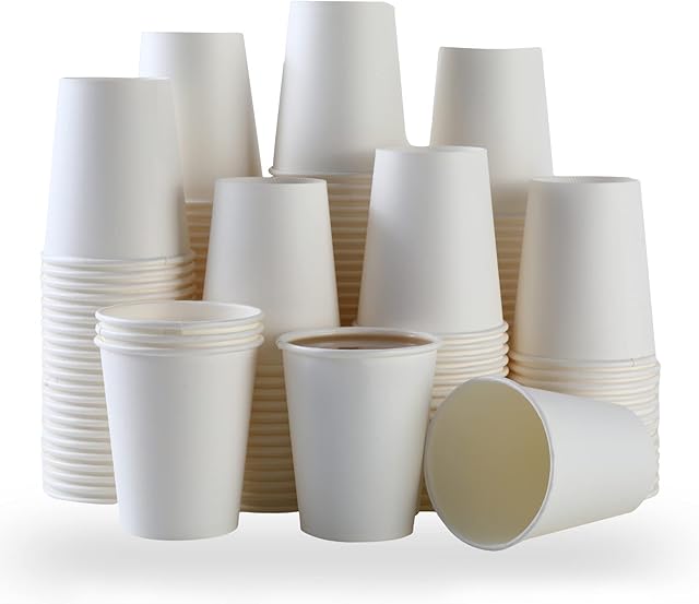 100 Park Disposable Hot Coffee Cups - Bulk 8 Oz Paper Cups, Disposable cups