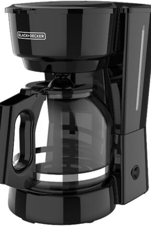 BLACK+DECKER Coffee Maker with Vortex Technology, Non-Drip Carafe, Easy Pour, Removable Filter Basket, Easy On/Off Switch