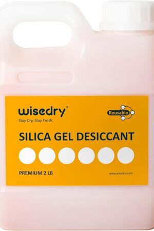 wisedry [ 2 LBS ] Reusable Desiccant Beads Silica Gel Dessicant Beads Bulk for 3D Printer Filament, Gun Safe, 2-4 mm, Color Indicating, Rechargeable
