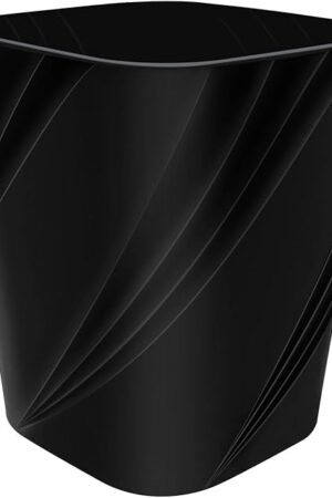 DAJITRE Small Plastic Trash Can Wastebasket Recycling Bin for Bathroom, Dorm, Bedroom，Home Office, Garbage Can for Bedroom, Kids Room (1, Black)