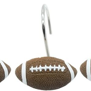 Doupoo Home Decorative Basketball Shower Curtain Hooks Set of 12 (Football)
