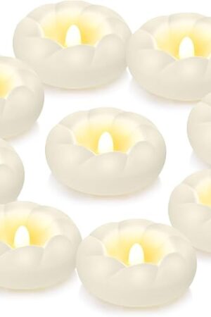 6pack Flameless Led Floating Candles, 3? Plastic Tealights Battery Operated Flickering 100+ Hour Waterproof for Cylinder Vases, Centerpieces at Wedding, Party, Pool, Holiday (White)