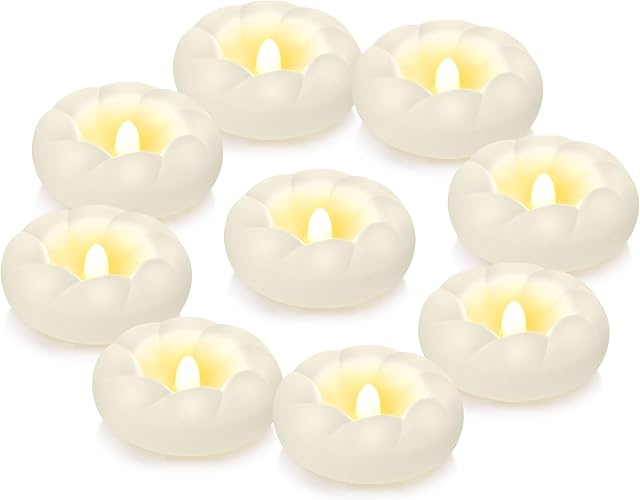 6pack Flameless Led Floating Candles, 3? Plastic Tealights Battery Operated Flickering 100+ Hour Waterproof for Cylinder Vases, Centerpieces at Wedding, Party, Pool, Holiday (White)