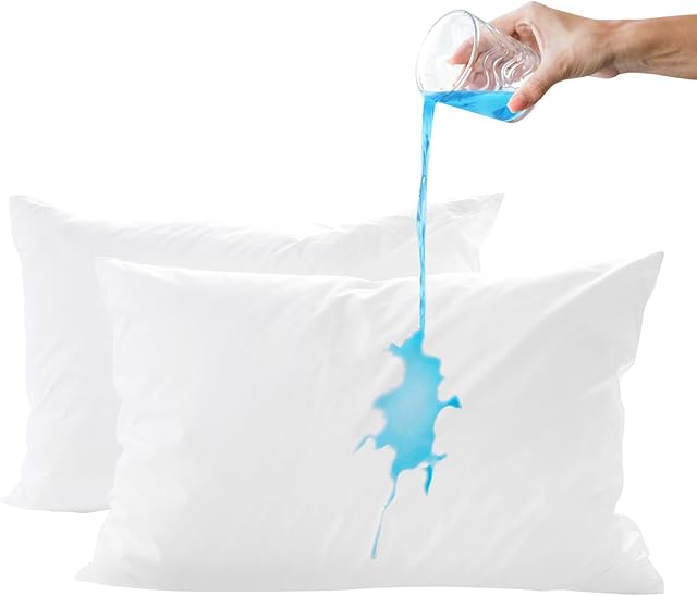 4 Pack Standard Size Pillow Protectors – Waterproof, Noiseless, TPU Coated Covers with Hidden Zipper, Oeko-TEX Certified, Hypoallergenic, Soft & Machine Washable