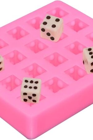 20-Cavity Dice Silicone Fondant Mold Dice Candy Chocolate Mold Square Dice Silicone Polymer Clay Mold for DIY Craft Projects
