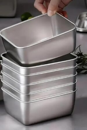 6pcs Stainless Steel Stacking Food Containers with Lids, Reusable Snack & Prep Containers for Office, sp-00018