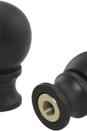 2pcs Dual -Thread Lamp Finial Oil Rubbed Bronze Steel Ball Knob Lamp Shades Finials Cap Knob Lamp Decoration for Lamp Harp Holder