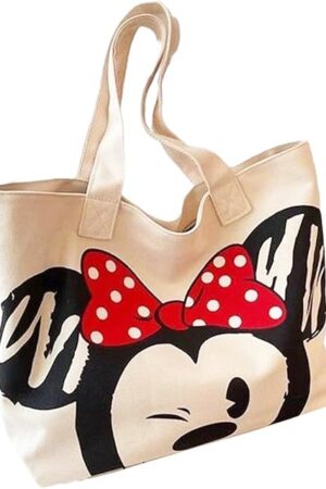 Cute Tote Bag gift bag Party favor for Women, Reusable Canvas Tote Bag for Work Beach Travel with Zipper and Inner Pocket