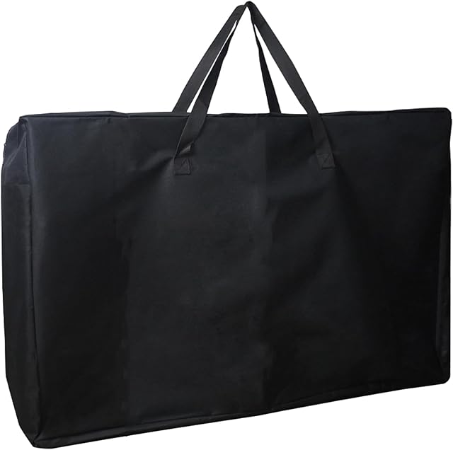 4/6/ 8 Foot Folding Table Storage Bag, Waterproof Heavy Duty Large Carrying Bag for Folding Tables, Picnic/Camp Tables Cover with Durable Zipper & Shoulder Strap, 31" D X 37" W X4.5 H, Black