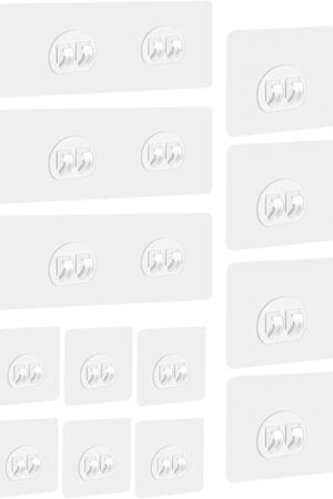 15 Pack Shower Caddy Adhesive Replacement, Adhesive Shelves Hooks Caddy Shelves Rack Basket Organizer Shower Sticker Bathroom Hanging Hook No Drilling Sticky Hanging Hooks (Style 1)