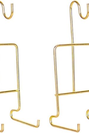 2 Pcs Tea Cup and Saucer Stand Metal Teacup Display Easel Holder Desktop Coffee Mug Organizer Plate Storage Rack, Gold
