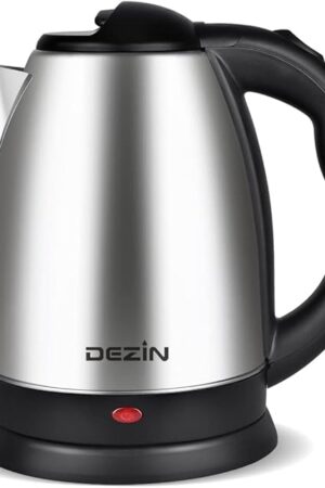 DEZIN Electric Kettle Upgraded, BPA Free 2L Stainless Steel Tea Kettle, Fast Boil Water Warmer with Auto Shut Off and Boil Dry Protection Tech for Coffee, Tea, Beverages