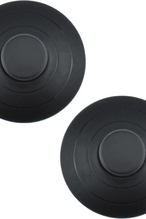2-Pack Floor Foot Switch, Round Black Inline Foot Pedal Switch for Floor Lamp On-Off Control Replacement