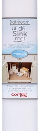 Con-Tact Waterproof Protective Liner for Under Kitchen Sink, Bathroom, Laundry Room Non-Adhesive Undersink and Vanity Mat, 24" x 48", Clear