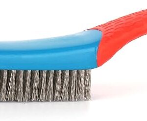 Wire Brushes for Rust Removal - Stainless Steel Wire Metal Brush for Cleaning Concrete, Paint Remover for Concrete & Grill Rust Remover with Ergonomic Handle (15.5x3.5cm)