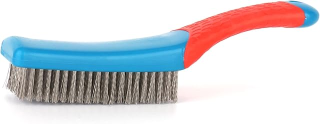 Wire Brushes for Rust Removal - Stainless Steel Wire Metal Brush for Cleaning Concrete, Paint Remover for Concrete & Grill Rust Remover with Ergonomic Handle (15.5x3.5cm)