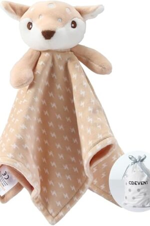 CREVENT Plush Security Blanket Brown Deer