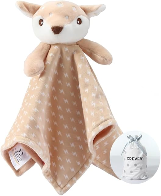 CREVENT Plush Security Blanket Brown Deer