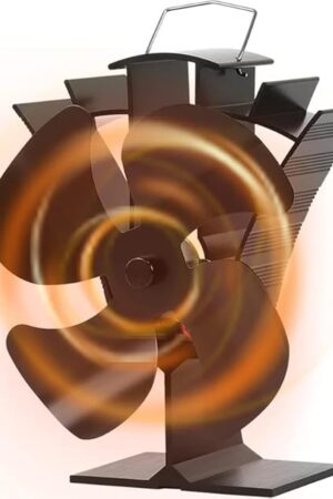VODA Small 4 Blades Wood Stove Fan Fireplace Fan